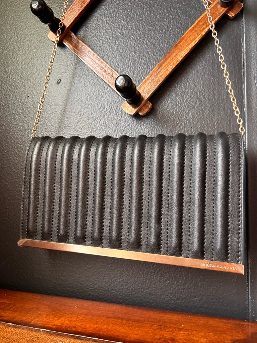 BCBGMaxAzria Leather Clutch Bag With DustBag -EUC-